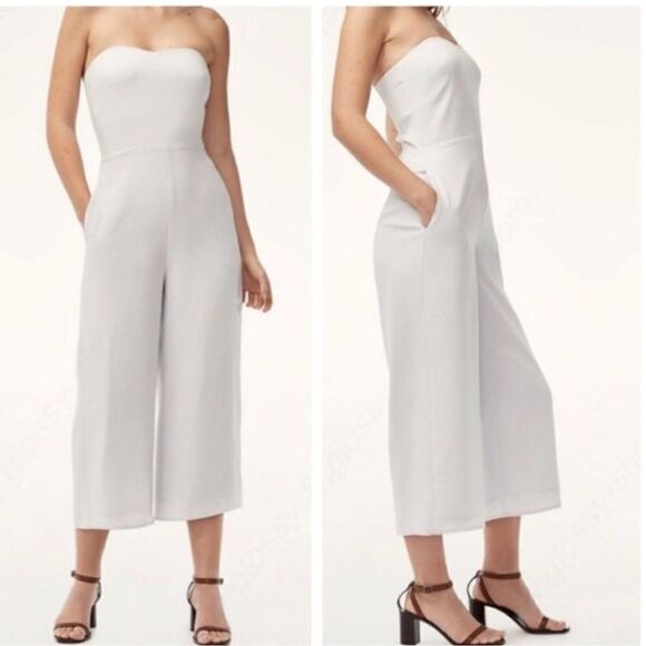 Aritzia Babaton Roshan Jumpsuit in sea salt Size 8 - Picture 1 of 8